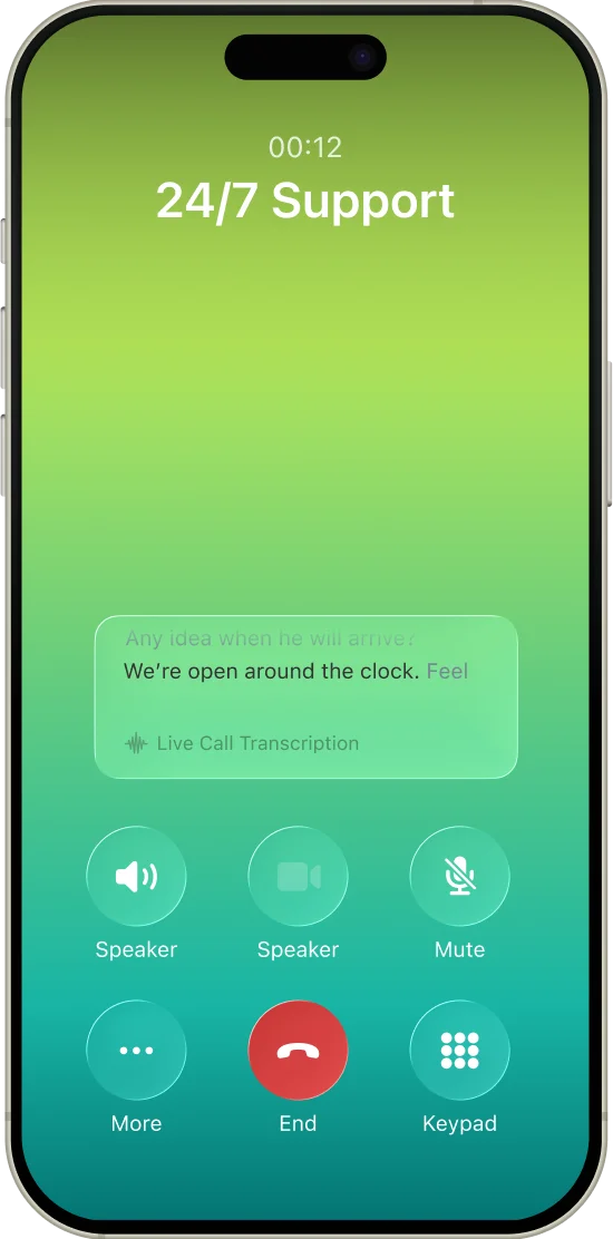 Phone Call Screen with Camera